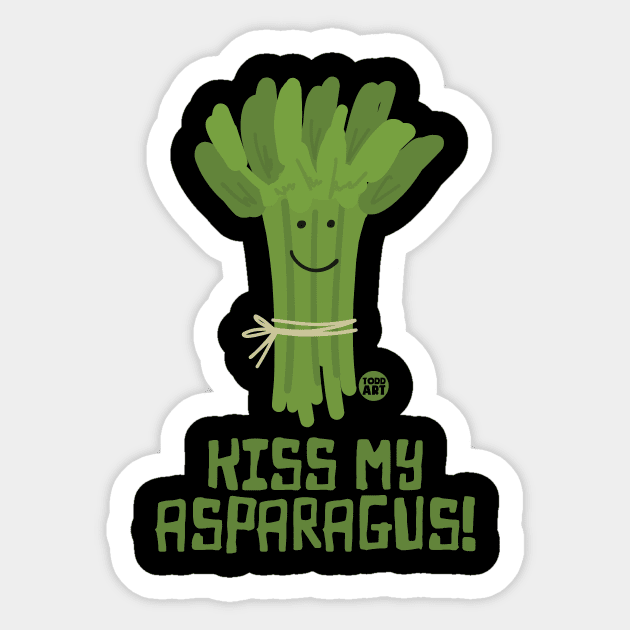 KISS MY ASPARAGUS Sticker by toddgoldmanart